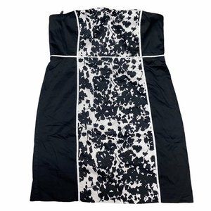 New York & Company Black and White Strapless Mini Dress